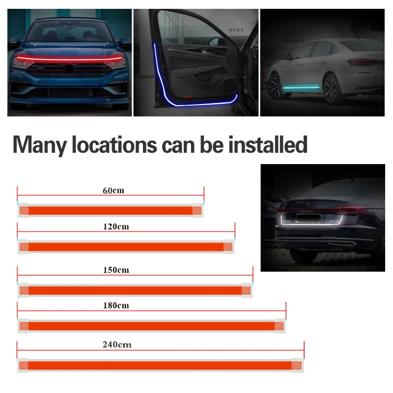 1pcs 12V DRL LED Daytime Running Light For Ford Explorer 2011-2019 Car Headlight Scan Starting LED Strip Day Light Ambient Lamp