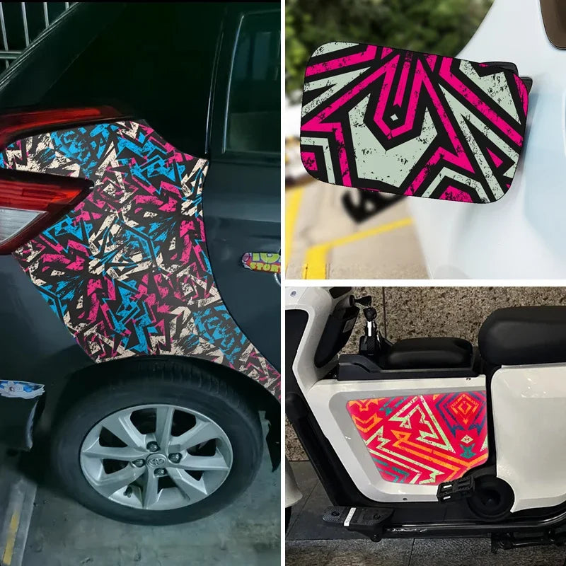 Car Graffiti Painting Films for Auto Body Hood Rearview Mirror Motorcycle Bike Graffiti Sticker Decor Waterproof Vinyl Wrapping