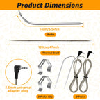 2/4Pcs Replacement Meat Probe 2 Probe Clips Stainless Steel Plug Temperature Probe Precise High Temperature Meat Probe Food