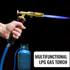 High Temperature Welding Torch 1300℃ with Propane Gas System - Copper Silver Aluminum Soldering Tool for Metal Melting Work