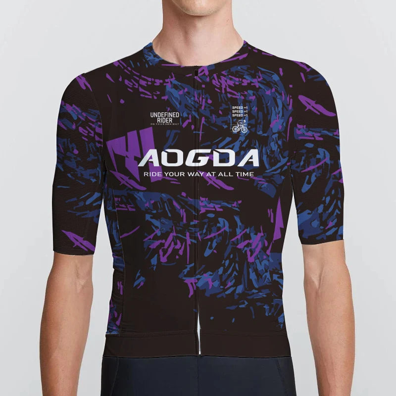 AOGDA Men's Aero Cycling Jersey Fast Dry Breathable Bike Shirt, Short/Long Sleeve