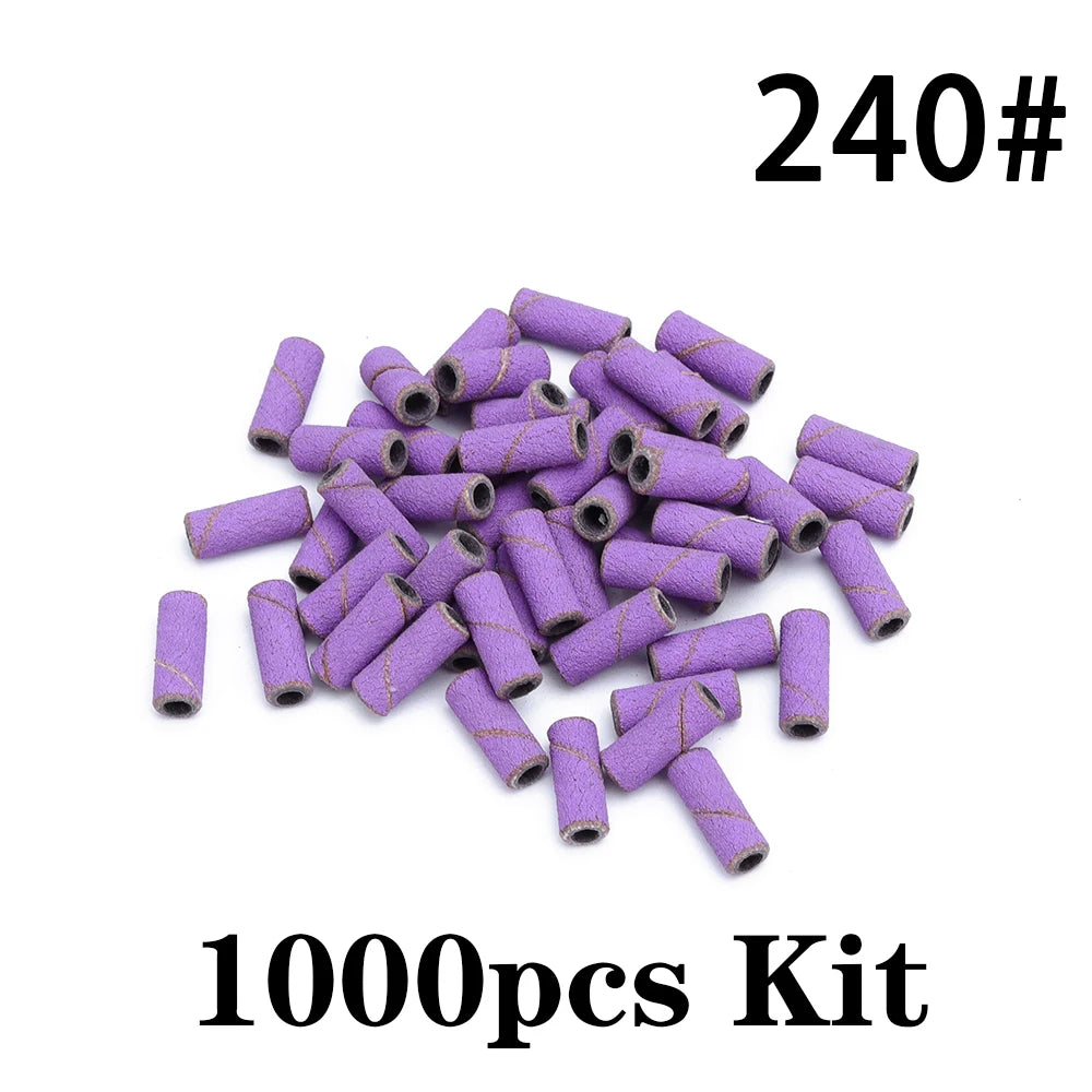 1000pcs 3mm Mini Zebra Nail Sanding Bands Electric Machine Nail Drill Bit UV Gel Acrylic Polish Remover For Nails Accessory Tool