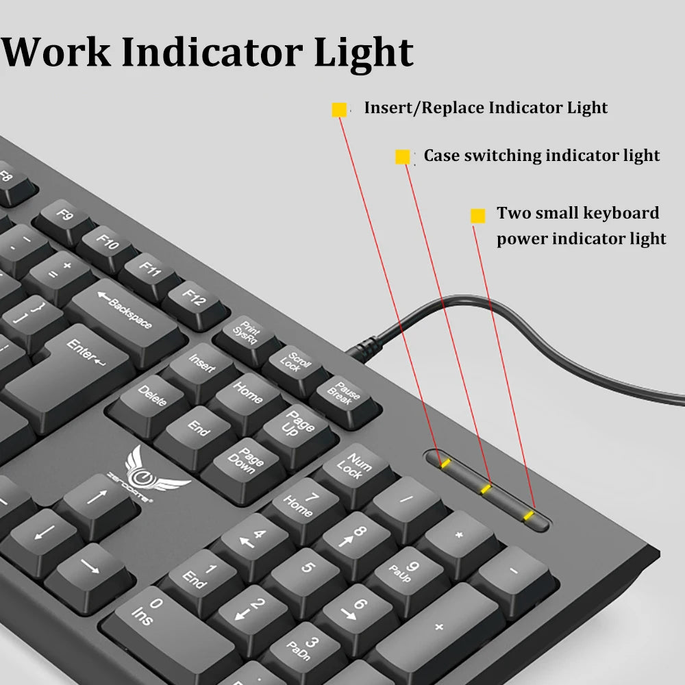USB Wired Keyboard 104 Keys Standard Keyboard Laptop Gaming Keyboard Membrane Keyboard Ergonomic keyboard For PC Windows Mac OS