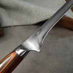 6 Inch Damascus Steel Boning Knife, Yellow Handle, Meat Cutting Fillet Butcher Knife