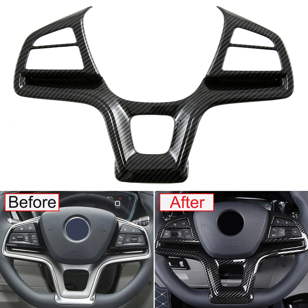 Fit for BYD Song PLUS DM-i EV / Seal U / Sealion 6 2021-2025 Carbon Fiber Printed Interior Steering Wheel Decor Cover Trim