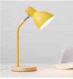Nordic LED Creative Living Room Simple Solid Wood Modern Macaron Learning Desktop Decoration Table Lamp