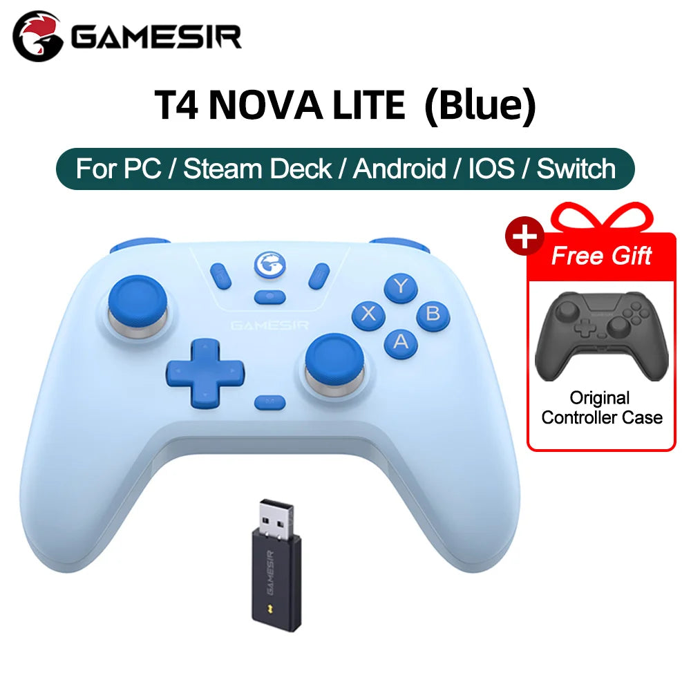 GameSir Nova Lite Wireless Controller Hall Effect Joysticks for PC Switch Android iOS - Blue