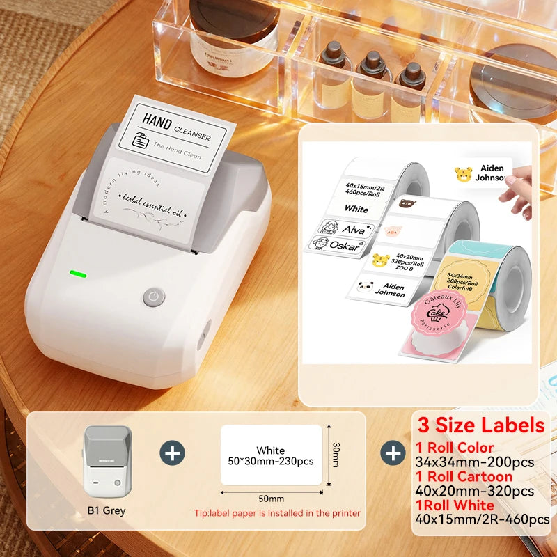 NIIMBOT B1 Bluetooth thermal label printer 2 inch portable sticker maker with tapes