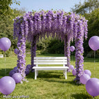 30pcs Artificial Elegant Simulated Wisteria Vine Purple Hanging Flowers for Wedding Party Archways Ceiling Table and Wall