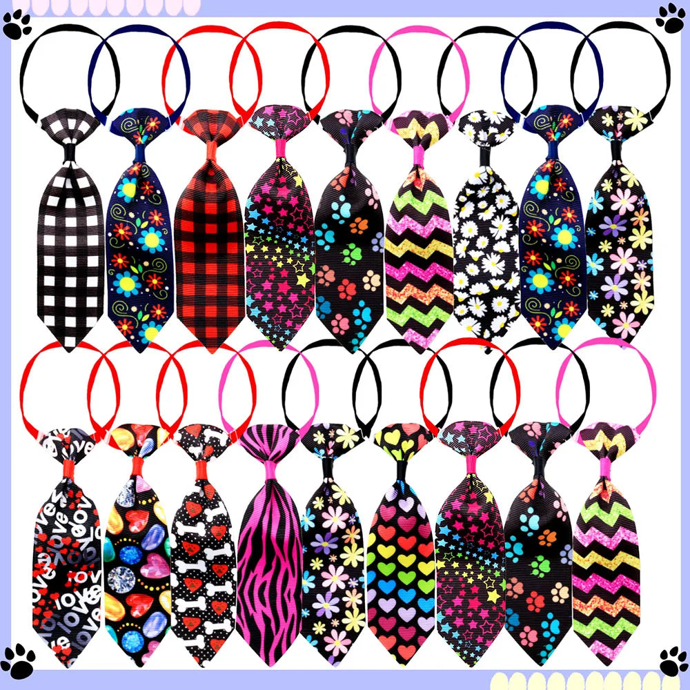 50pcs Small Dog Cat Neckties For Pet Grooming Adjustable Bone Pet Dog Bowties /Ties For Dogs Pets Grooming Accessories
