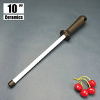 8/10/12 Inch Professional Ceramic Knife Sharpener Rod Durable Knife Grinder With Non-Slip Handle Kitchen Knife Sharpening Blade