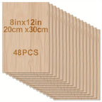 4/8/12/24/48 pieces of wood for crafts - 20*30 cm - 2 mm thick plywood with smooth surface - laser cut square panels