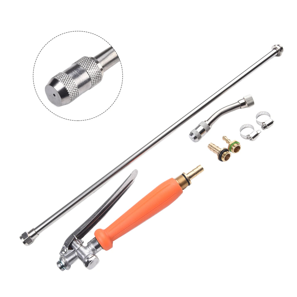 Brass Barb Sprayer Replacement Backpack Sprayer Tools 1/4" 3/8" Brass Barb Connector With Shut Off Valve & 2 Hose Clamps