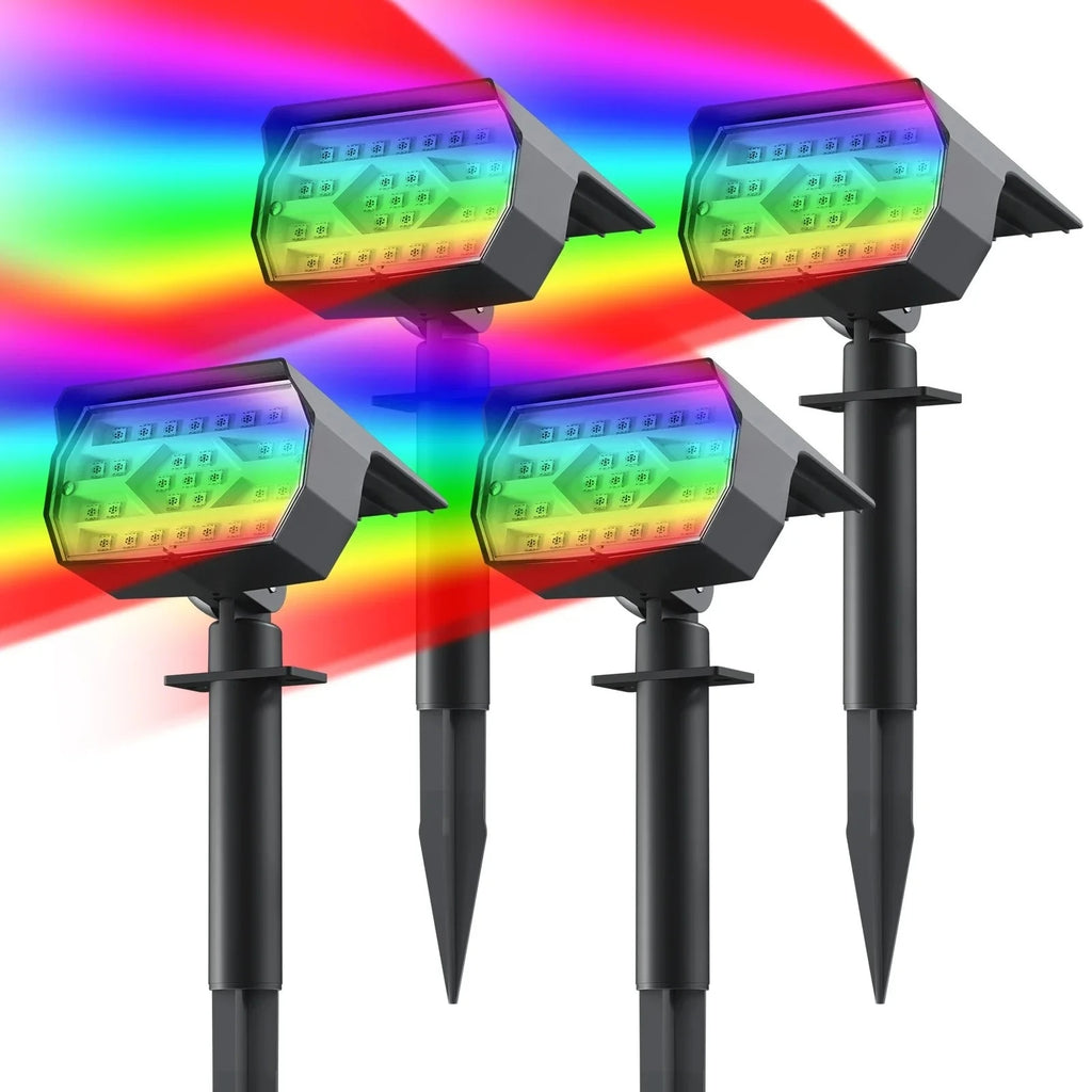 29 LED RGB Solar Spotlight Outdoor Landscape Light, IP67 Waterproof, 7 Color, 1pc