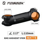TOSEEK Bicycle Handlebar Stem 28.6-31.8mm Aluminum + Carbon Stem Angle6 17 Mtb Handlebar Stem MTB Stem Spare Parts For Bicycle