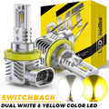 BMTxms 2PCS Dual Color H8 H11 H16JP LED Canbus Fog Light 9005 9006 HB4 9145 H10 LED Fog DRL Lamp 6500k White 3000k Golden Yellow