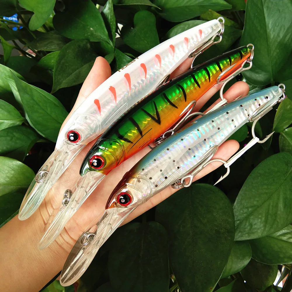 NOEBY 3pcs 140mm 52g Slow Sinking 160mm 73g 12cm 32g  Minnow Fishing Lures Artificial Bait Trolling Wobblers Sea Fishing Lure