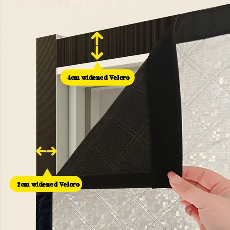 Magnetic thermal door curtain windproof insulated partition, no-drill, 100x180-250cm