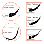 RUJADE 5Cases/Lot Ellipse Flat Individual Eyelash Extensions Soft Split-tips Flat Lashes Extension Ellipse Faux Mink Flat Lashes