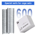 M Nail Cage Staples 600pcs/box, White - Poultry Bird Rabbit Cage Clamp Fasteners