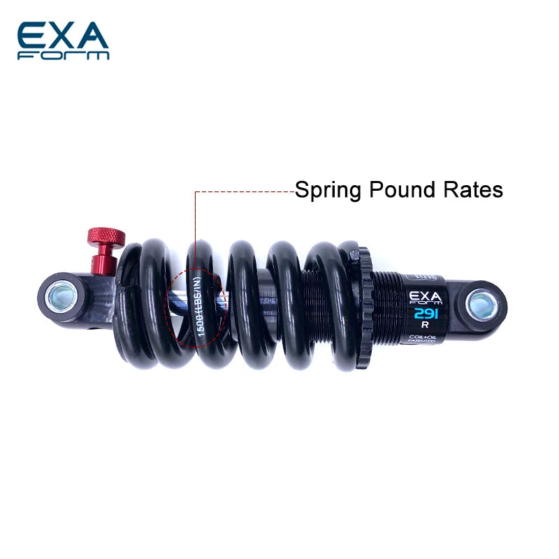 KS EXA Form Bike Rear Shock Absorber 291 Suspension Shocks Spring Durable MTB Bike E Scooter125 150 1000 1250 850 lbs