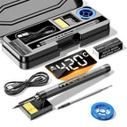 USB Rechargeable Mini Soldering Iron Adjustable Temperature Kit with Accessories, Grey/Orange