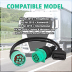 J1708 J1939 OBD Connector For Cummins 6Pin 9Pin to OBD2 OBDII Diagnostic Cable For Volvo/VW/Deutsch/Freightliner/Kenworth Trucks