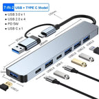 Usb 8In1 7in2 7in1 3in1 11in 1 Type C  To 4k HdTV Hub Adapter Sd Tf Rj45 Card Reader Pd Fast Charge For Macbook laptop Computer