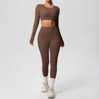 Hamidou Women's 2pc Yoga Set with Built-In Bra Top & Pocket Leggings, S-XL