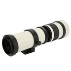 White 420800mm Aperture F 8.316 Full Manual Focusing Telescope Zoom Telephoto Lens for EF‑S Mount Camera Manual Focusing Lens