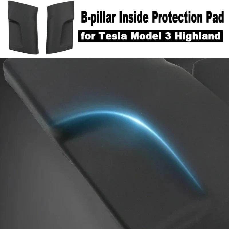 B-pillar Inside Protection Pad for Tesla Model 3 Highland Door Frame TPE Guard Door Center Flocking Protection Cover Decoration