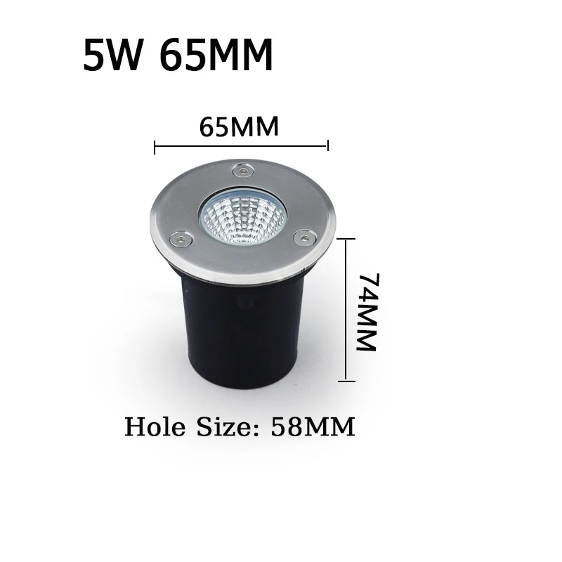 10PCS/lot IP67 Outdoor Lighting 1W3W5W for Garden Yard Step Stairs Floor Deck Recessed Inground Lamps LED Underground Spotlight