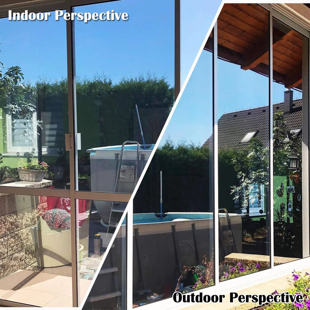 One Way Tint Mirror Window Film Daytime Privacy Self-adhesive Film Vinyl Sun Blocking Anti UV Glass Door Sticker Home Decoration