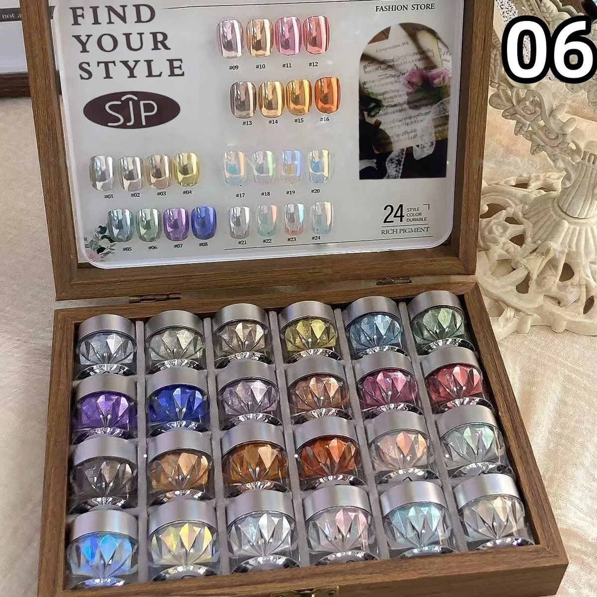 High-End Nail Art Set, 24 Colors Moonlight Mirror Powder Kit, Ultra-Fine Glitter, Japanese Style, Perfect for All Occasions