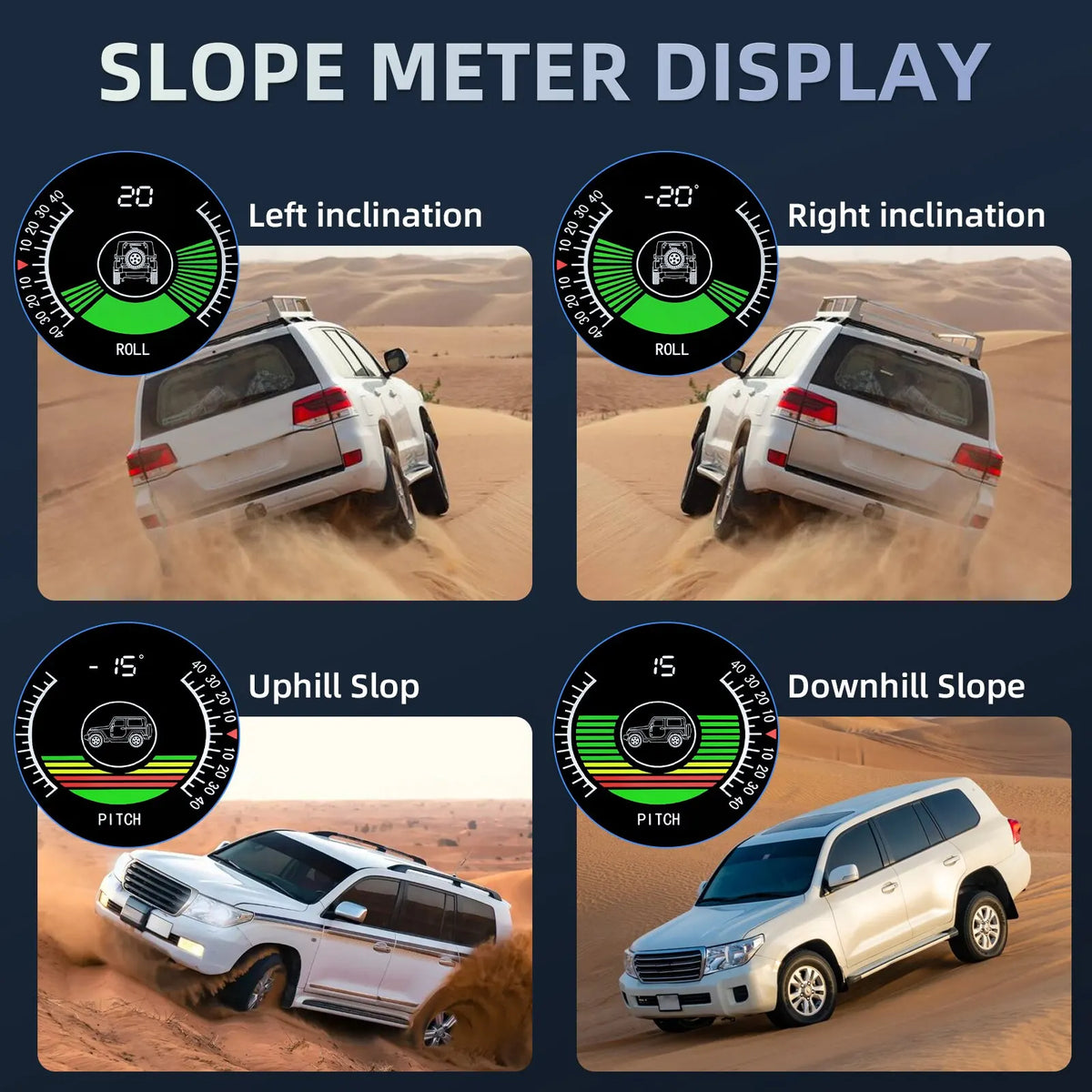 AD M50 HUD Slope Meter Digital Display Tilt Roll Pitch Angle Inclinometro Off Road GPS Smart Inclinometer  Auto Intelligent Volt