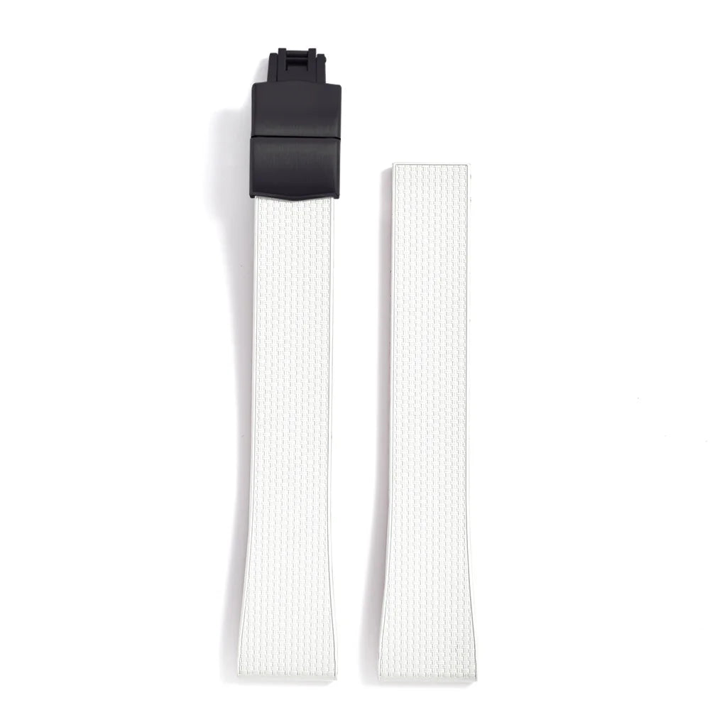 Original Stripess CTS FKM Rubber Watch Strap 20mm For D-elug FKM CTS Watchband Quick Release Silver Butterfly Buckle Cut To Size