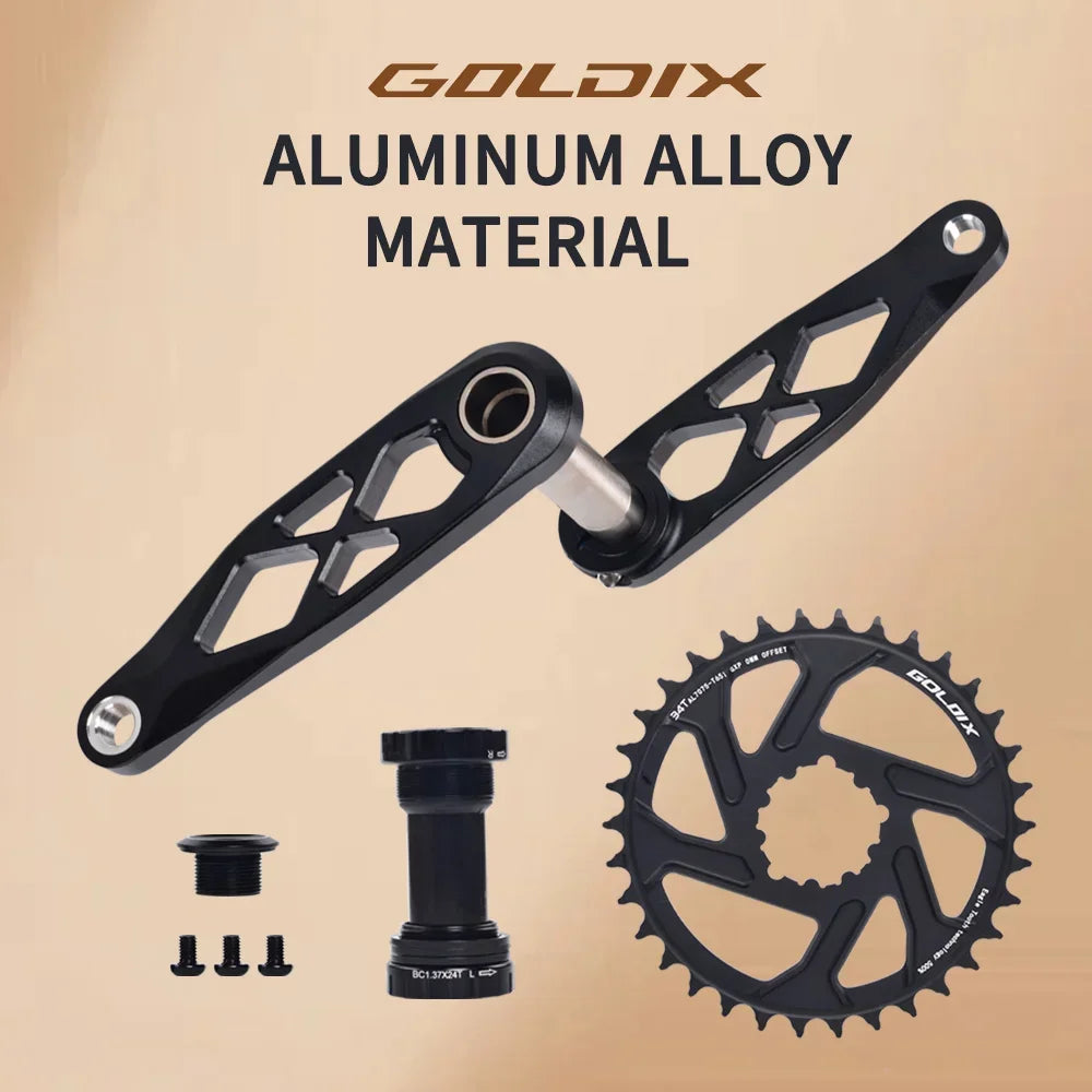 GOLDIX MTB Crankset BSA 24mm 165mm 170mm 175mm Direct Mount R-SPEC Trail Hollow Bike Crank Spindle DH AM XC for Shimano SRAM