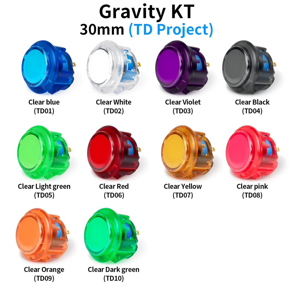 Qanba Gravity KT Arcade buttons Mute snap-in button Multiple trigger stroke adjustments 30mm Arcade Joystick DIY Parts (8Pcs)
