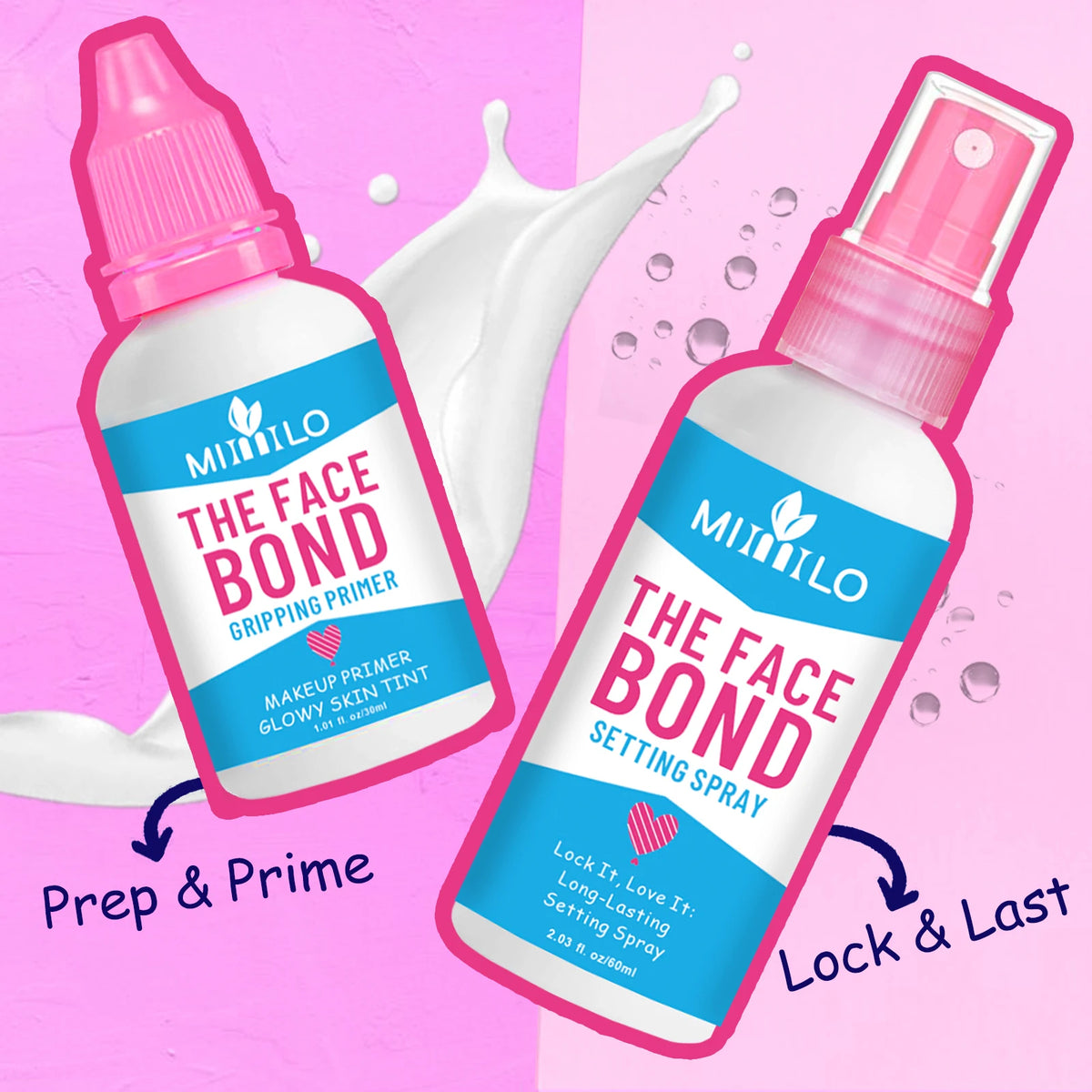 Long Lasting Primer Setting Spray Duo Non Greasy Deep Hydration Smudge Proof Makeup Base Holds Like Glue