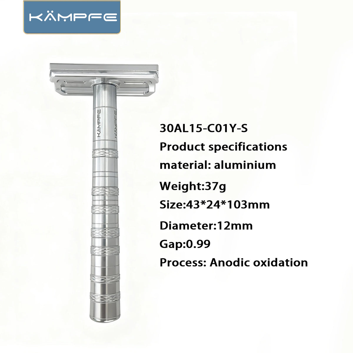KAMPFE Double Edge Safety Razor Stainless Steel Classic Manual Shaver Wet Shaving 30-degree Shaving Angled Head for men