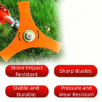 Manganese Steel 3-Tooth Lawn Mower Cutter Blade, Quenched Steel, Style A/C