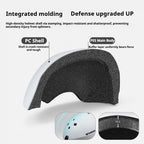 MOON-Skiing Helmet with Integrally Molded Goggles, PC and EPS Outdoor Sports, Ski Snowboard and Skateboard