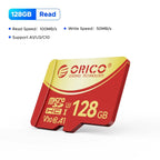 ORICO Micro SD Card TF Memory Card 512GBFull HD and 4K UHD C10, U3, V30, A2, microSDXC Up to180 MB/s for GoPRO DJI Drone