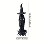 Dark Style Halloween Witch Statue Resin Desktop Ornament Retro Gothic Horror Decor Home Party Decoration Collectible Figurine