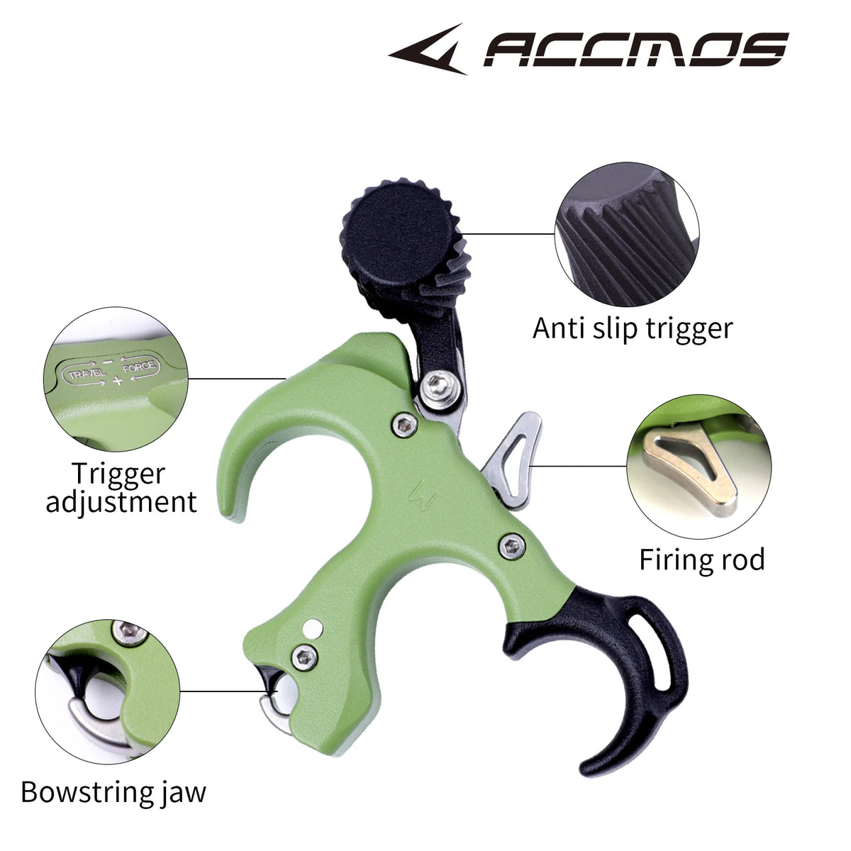 Colorful UV 3/4 Finger Release adjustable Compound Bow Release Aid Device Grip Archery Outdoor Shooting Hunting Accessory