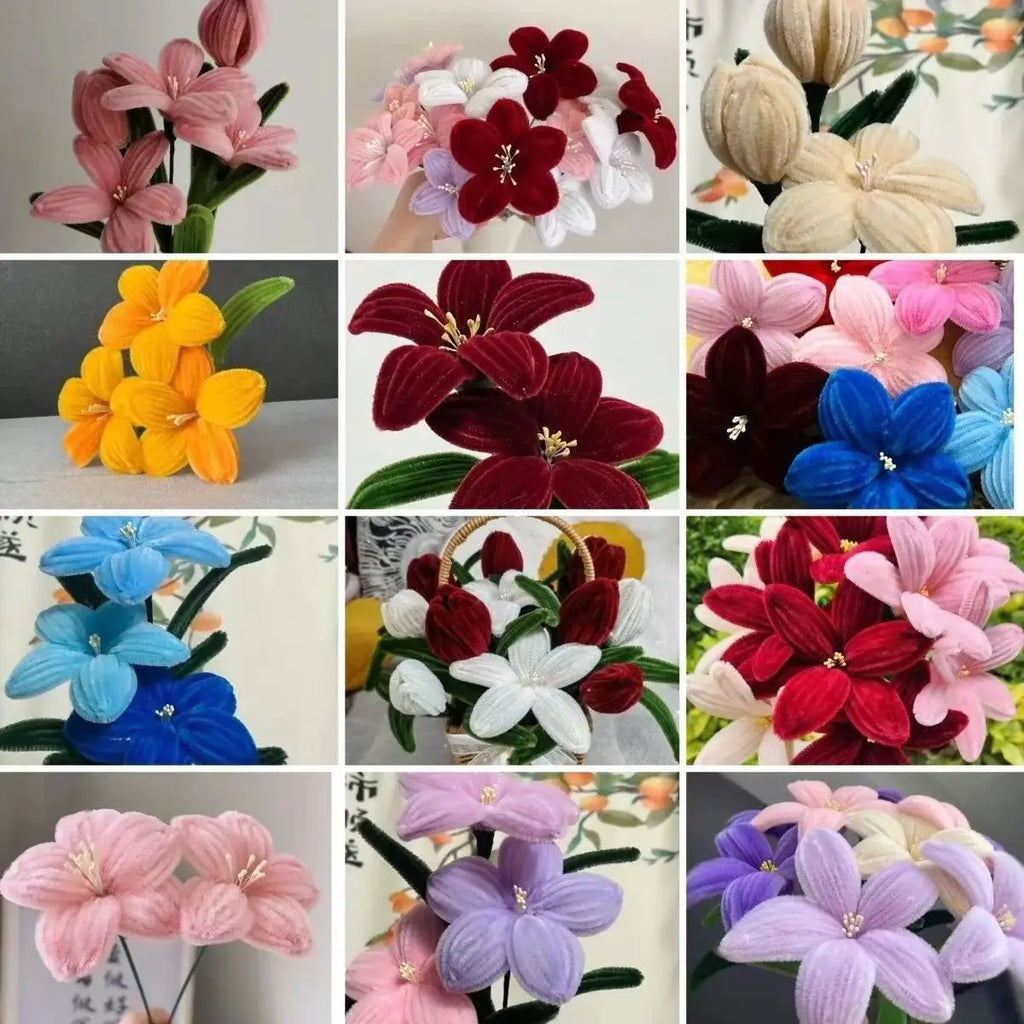 200pcs Pipe Cleaners Craft Supplies with 20pcs Metal Rods,1 Glue Bar,1 Garden Tape, 1m ribbon, 1pc Haze paper and 1 Gift Card