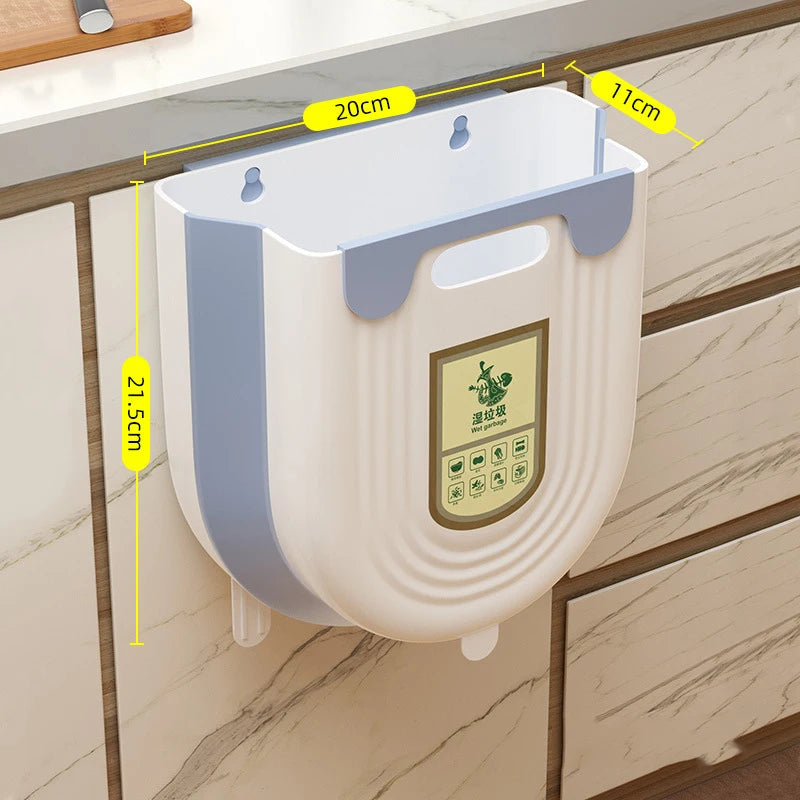 6/10L Hanging Kitchen Trash Can Collapsible Trash Can for Kitchen Foldable Small Garbage Can Compost Bin Under Sink Waste Bin