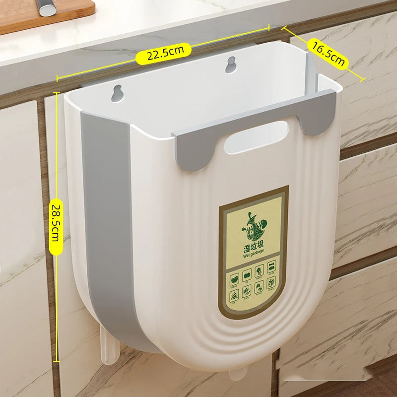 6/10L Hanging Kitchen Trash Can Collapsible Trash Can for Kitchen Foldable Small Garbage Can Compost Bin Under Sink Waste Bin
