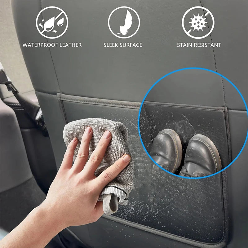 Car Seat Back Kick Protector Pad for Tesla Model YL 6-Seater Leather Anti-Scratch Cover