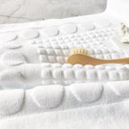 Cotton Bath Mat Anti-Slip 50x80cm 1pc, White or Blue, 350-380g